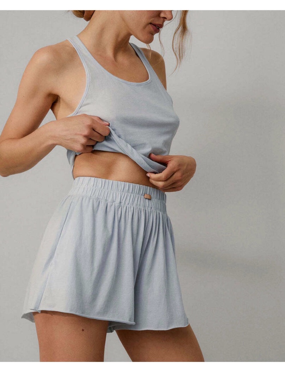Lunya Organic Pima Wide Leg Short Size Tranquil Blue / M NWT